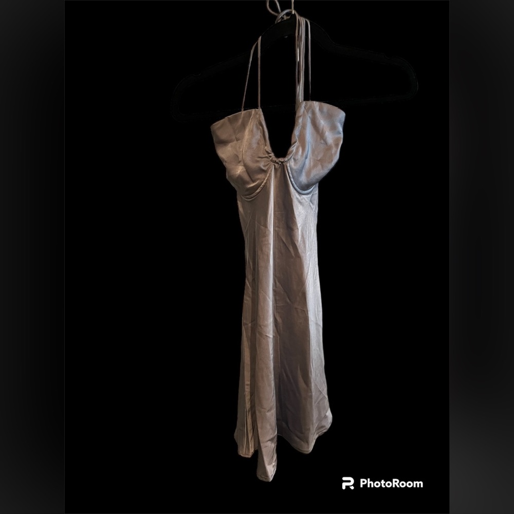 Strapless silk dress